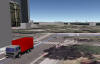 Representación de rutas en 3D con vector de ruta en forma de camión virtual. 