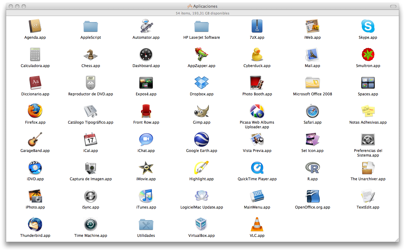 Aplicaciones para Mac OS X