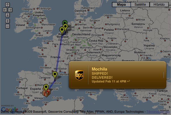 tracking mochila delivered