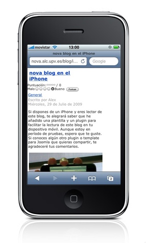nova blog en el iPhone