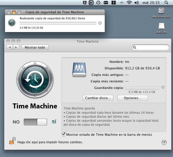 TimeMachine en NAS (Mac OS X)
