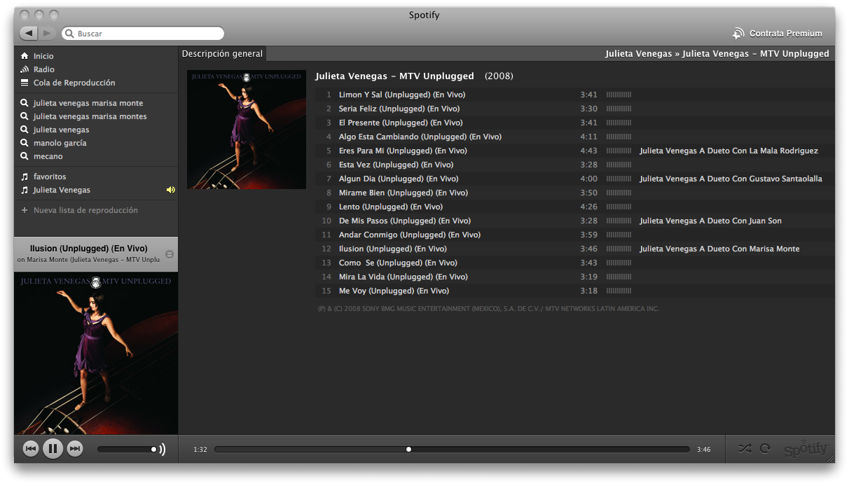 Spotify para Mac OS X
