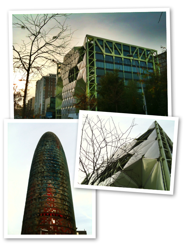 edificio IN3 y torre Agbar en Barcelona