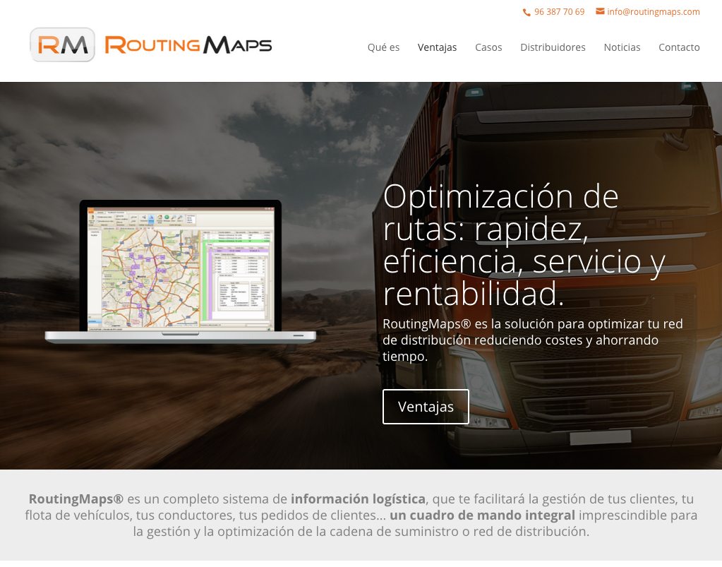 nueva web de RoutingMaps - software para la optimización de rutas de transporte