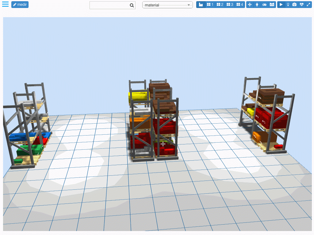 LLOG almacén virtual 3D, localizando y haciendo inventario de productos