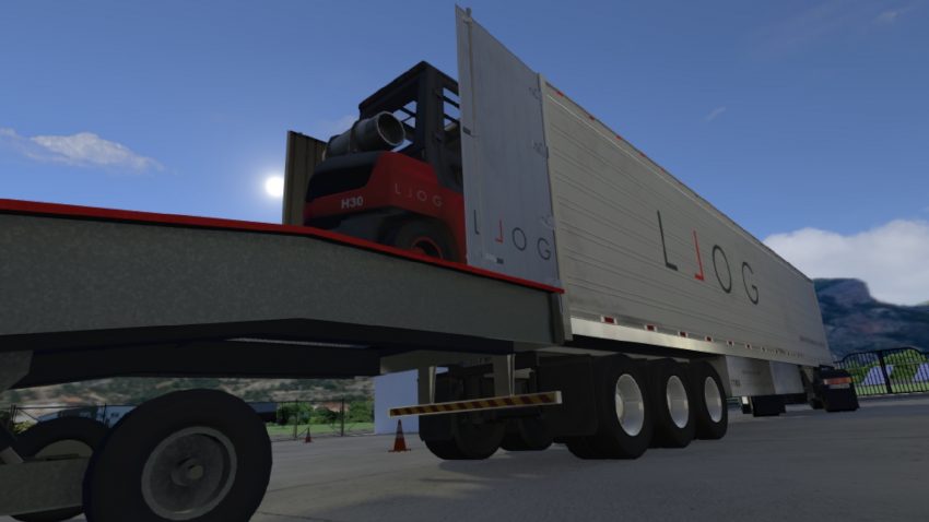 LLOG VR simulando la carga y descarga de un camión en realidad virtual