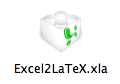 excel2latex xla