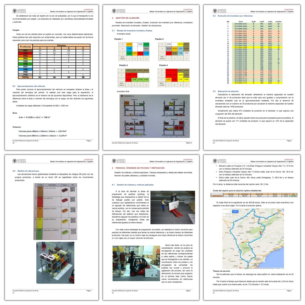 algunas páginas del informe del primer equipo LLOG