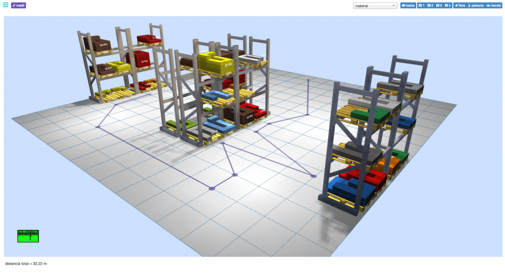 LLOG - dibujando y calculando rutas de picking en el almacén 3D