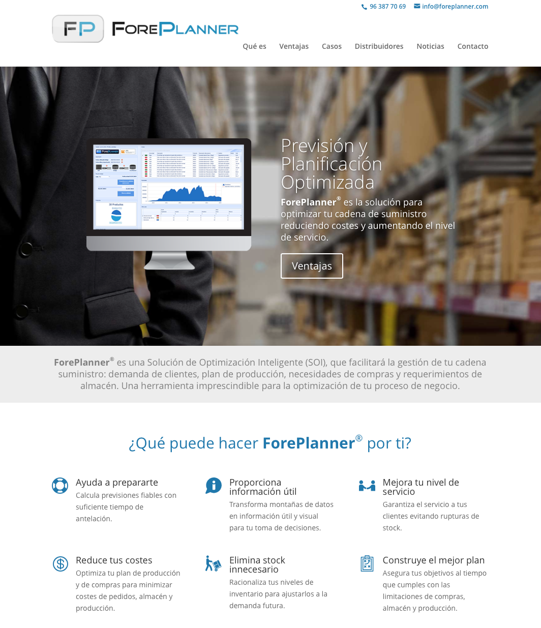 ForePlanner - es la solución para optimizar tu cadena de suministro reduciendo costes y aumentando el nivel de servicio.