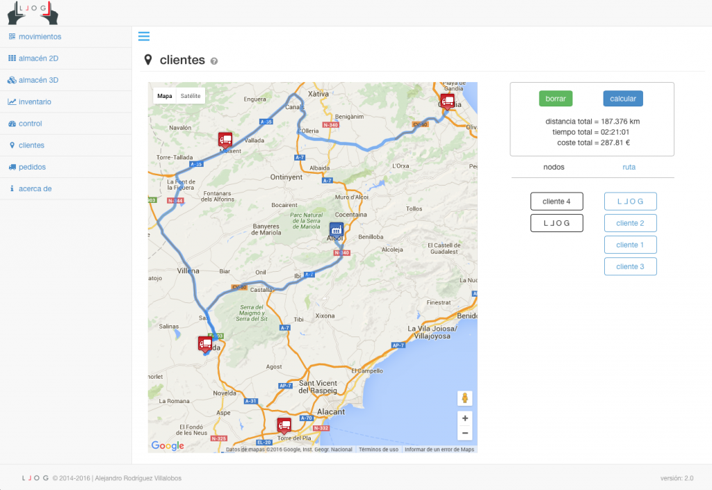 LLOG - construyendo y calculando rutas de reparto alternativas