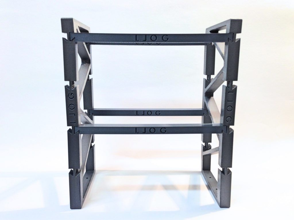 La estantería de LLOG impresa en 3D.