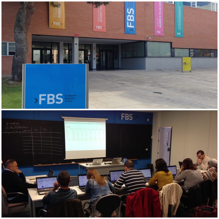 Los alumnos de FBS - Fundesem Business School jugando a implexa para simular la gestión de la cadena de suministros