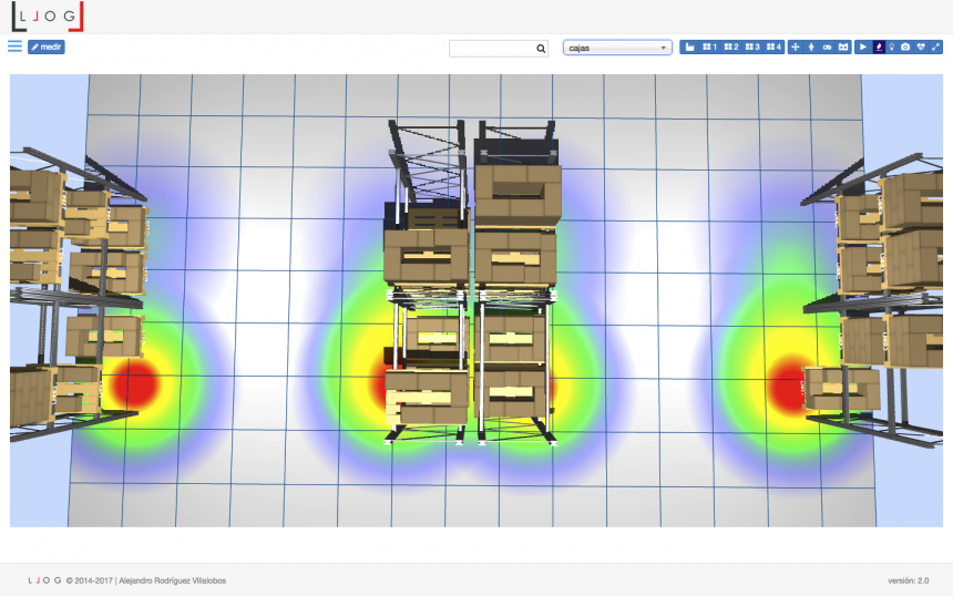 LLOG - mapa de intensidad de la actividad del almacén 3D