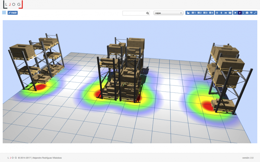 LLOG - mapa de intensidad de la actividad del almacén 3D