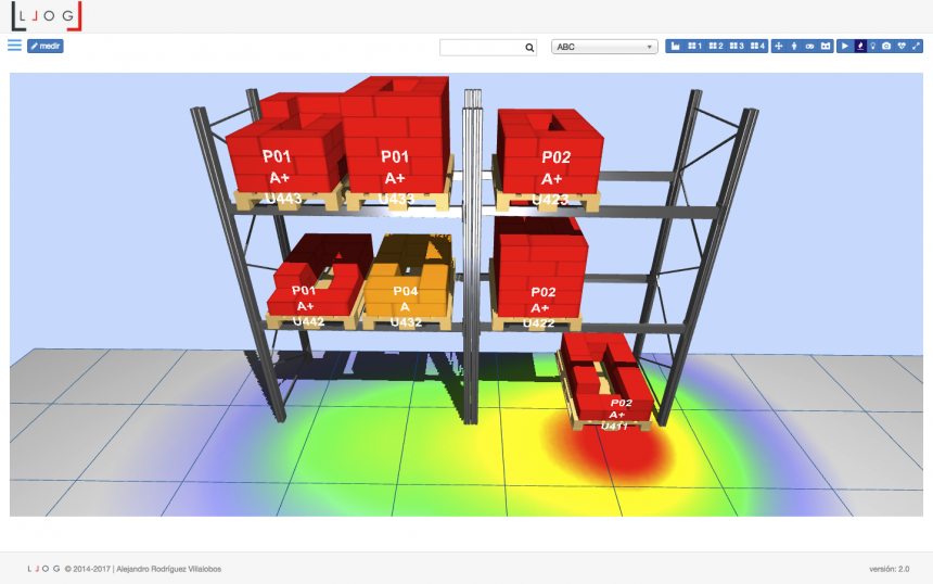 LLOG - mapa de intensidad de la actividad del almacén 3D