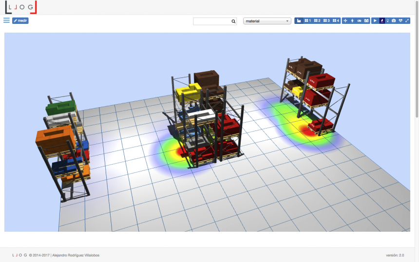 LLOG - mapa de intensidad de la actividad del almacén 3D