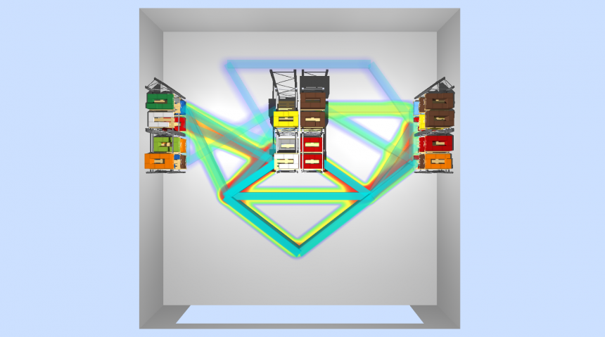 flujos físicos de salida y mapa de actividad de picking en el almacén