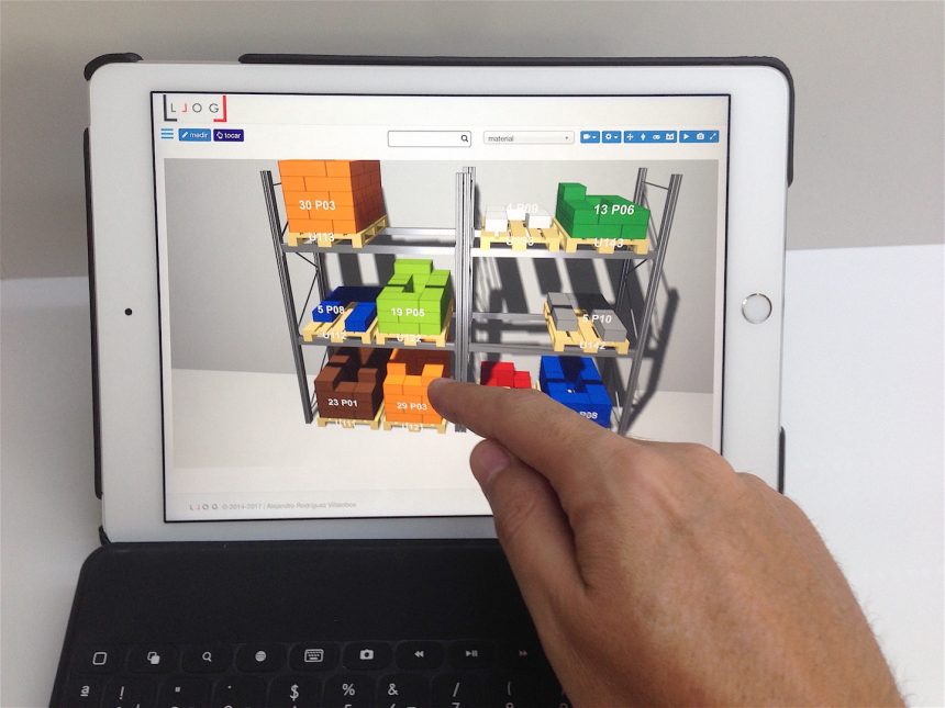 LLOG manejando el almacén virtual de forma multi-táctil
