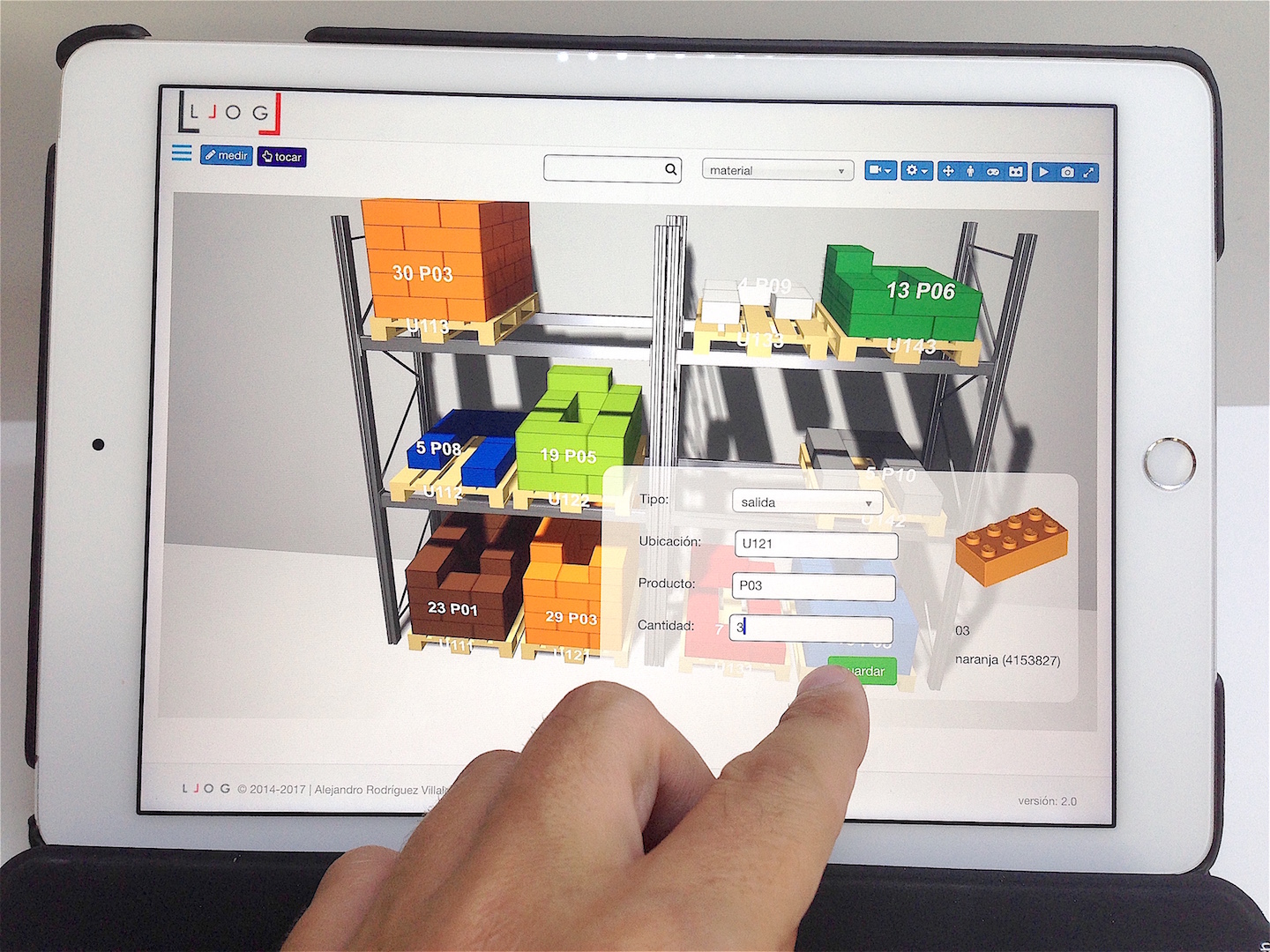 ordenando movimientos en el almacén virtual de LLOG con un sólo toque