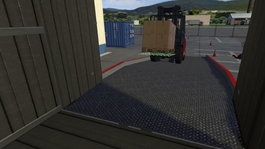 LLOG VR simulando la carga y descarga de un camión en realidad virtual