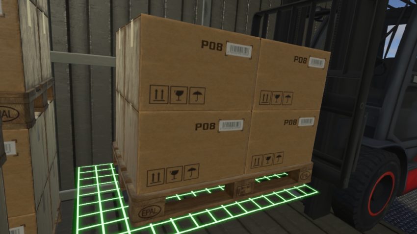 LLOG VR simulando la carga y descarga de un camión en realidad virtual