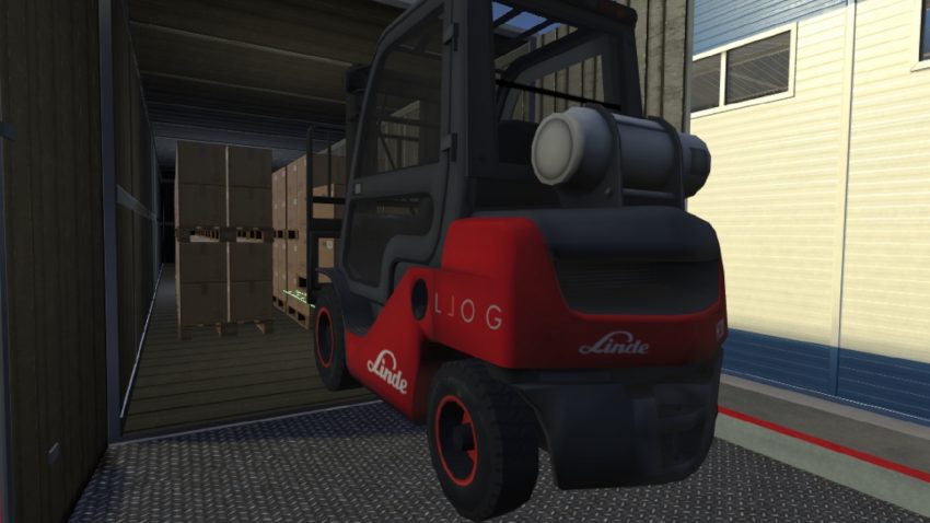 LLOG VR simulando la carga y descarga de un camión en realidad virtual