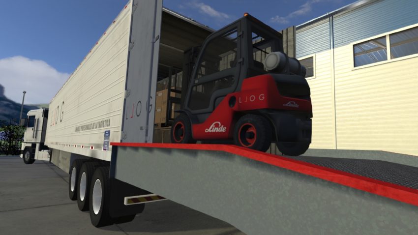 LLOG VR simulando la carga y descarga de un camión en realidad virtual