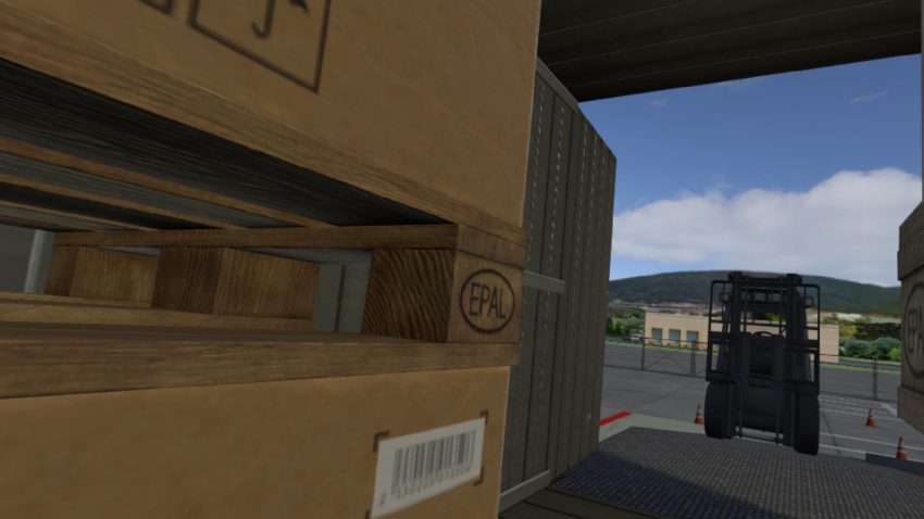 LLOG VR simulando la carga y descarga de un camión en realidad virtual